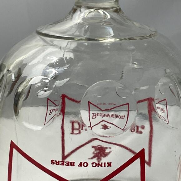 2 Vintage Budweiser Beer Goblets w/‎ Thumbprint Red Logo 6" Tall - Picture 5 of 7